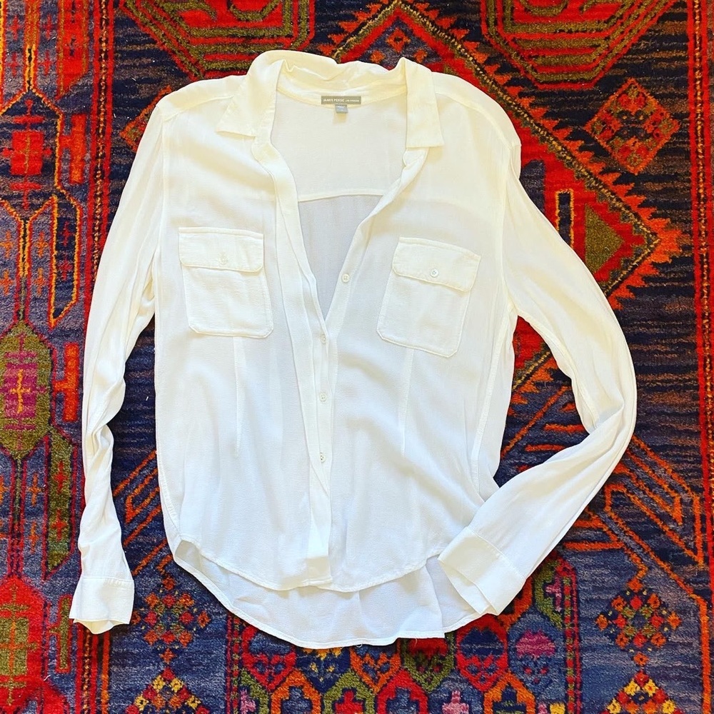James Perse light weight collard white top